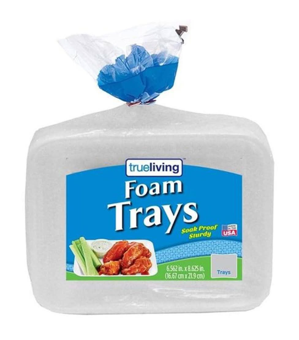 True Living Foam Trays 25 Ct