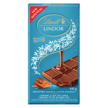 Lindt lindor tablette au chocolat (caramel - sel de mer - lait)