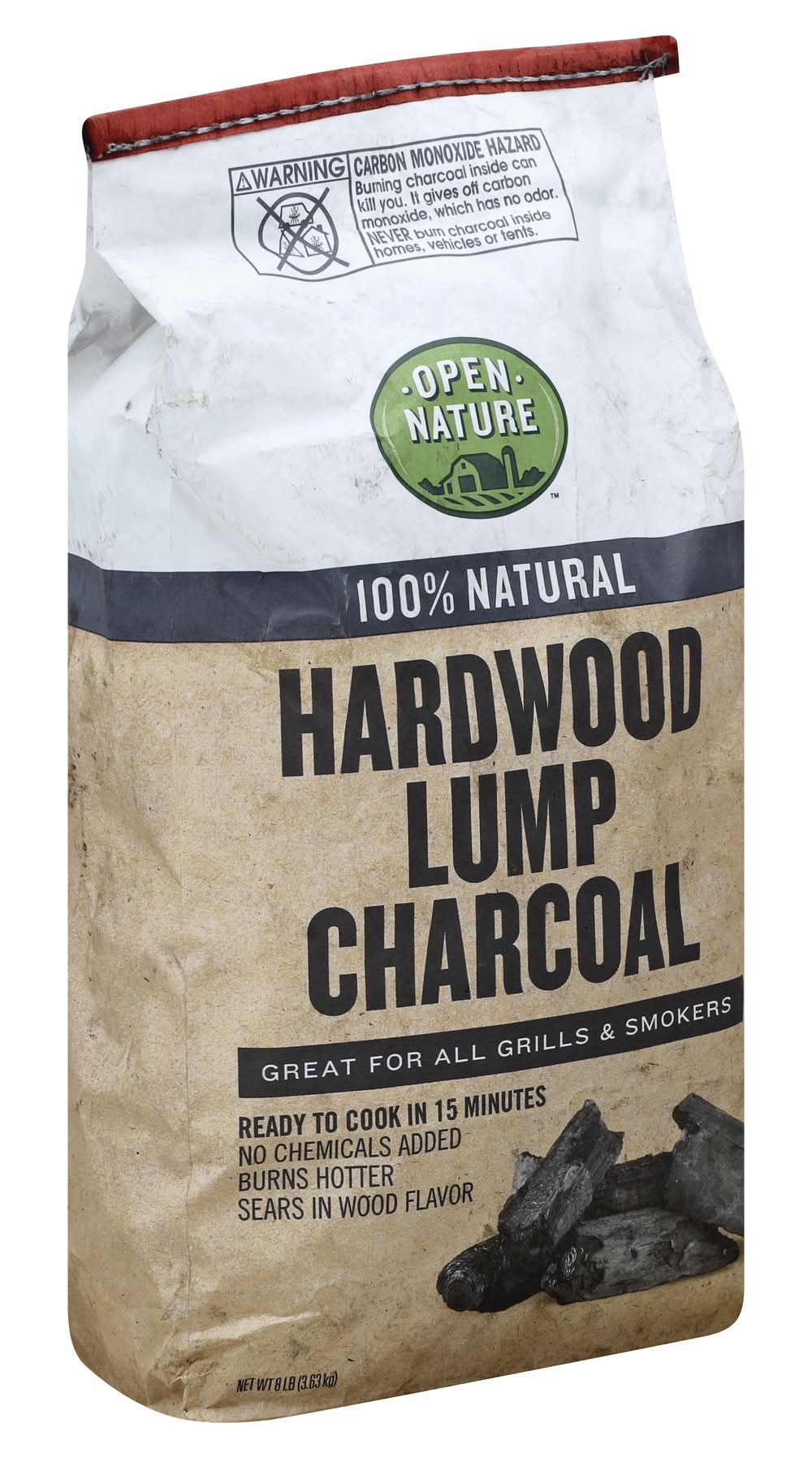 Open Nature Charcoal Hardwood Lump (8 lbs)