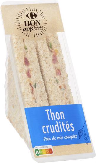 Sandwich thon crudités CARREFOUR BON APPETIT - la barquette de 145g