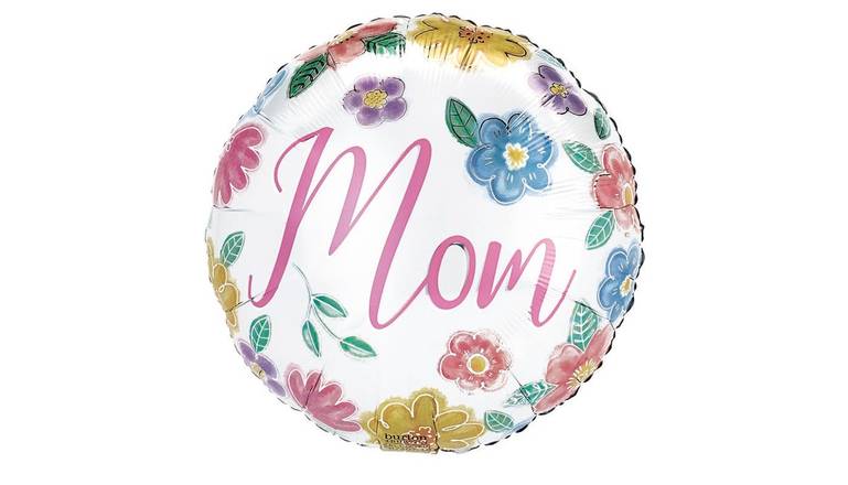 17" Mom - Sketched Flowers Balloon