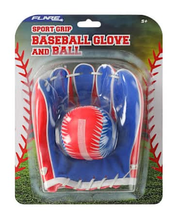 Flare Short Grip Baseball Glove And Ball Set