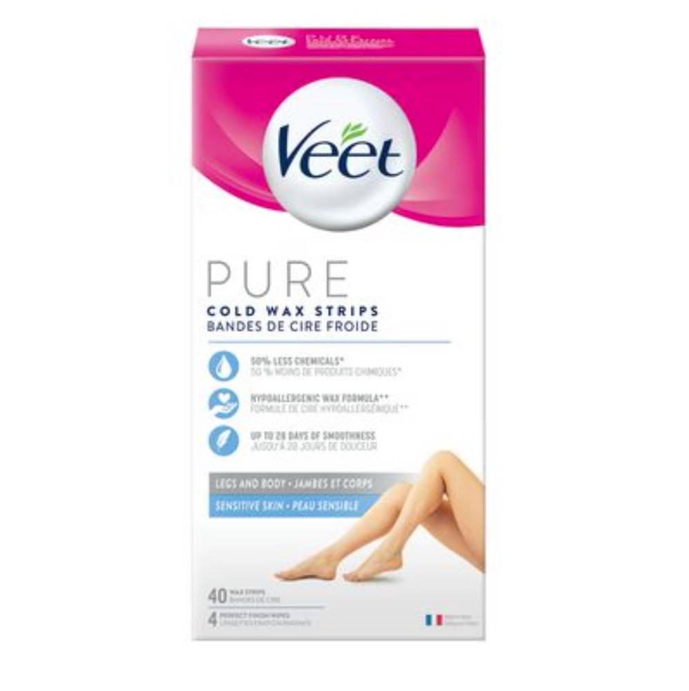 Veet Pure Cold Wax Strips For Legs & Body (40 units)