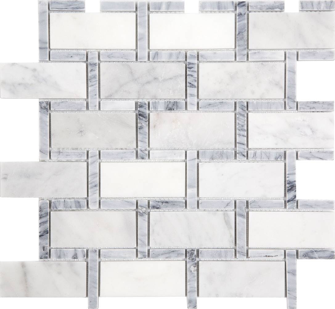 Satori Carrara Grigio 12-in x 12-in Polished Natural Stone Subway Mosaic Wall Tile (0.95-sq. ft/ Piece) | 20-905