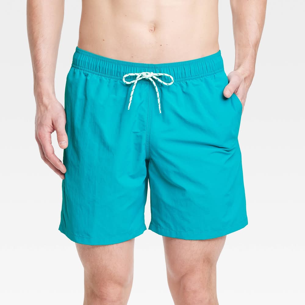 Goodfellow & Co. Swim Trunks, Men, XL, Aqua Blue