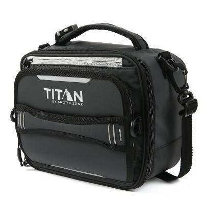 Titan by Arctic Zone Fridge Cold Molded Lunch Box with Ice Walls - Black/Silver