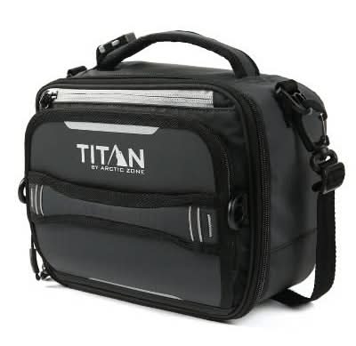 Titan by Arctic Zone Fridge Cold Molded Lunch Box With Ice Walls, Black/Silver