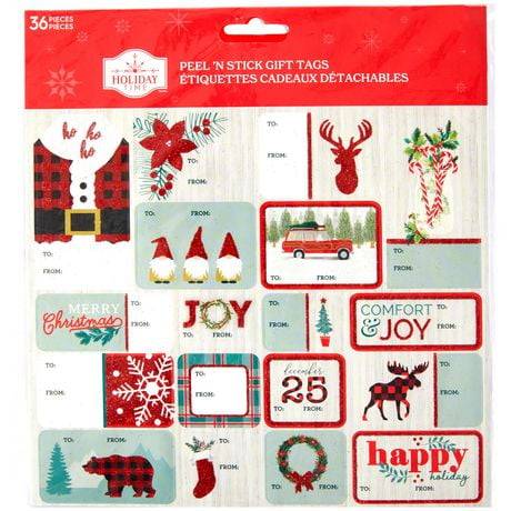 Holiday Time Peel ‘N Stick Rustic Gift Tags (36 ct)