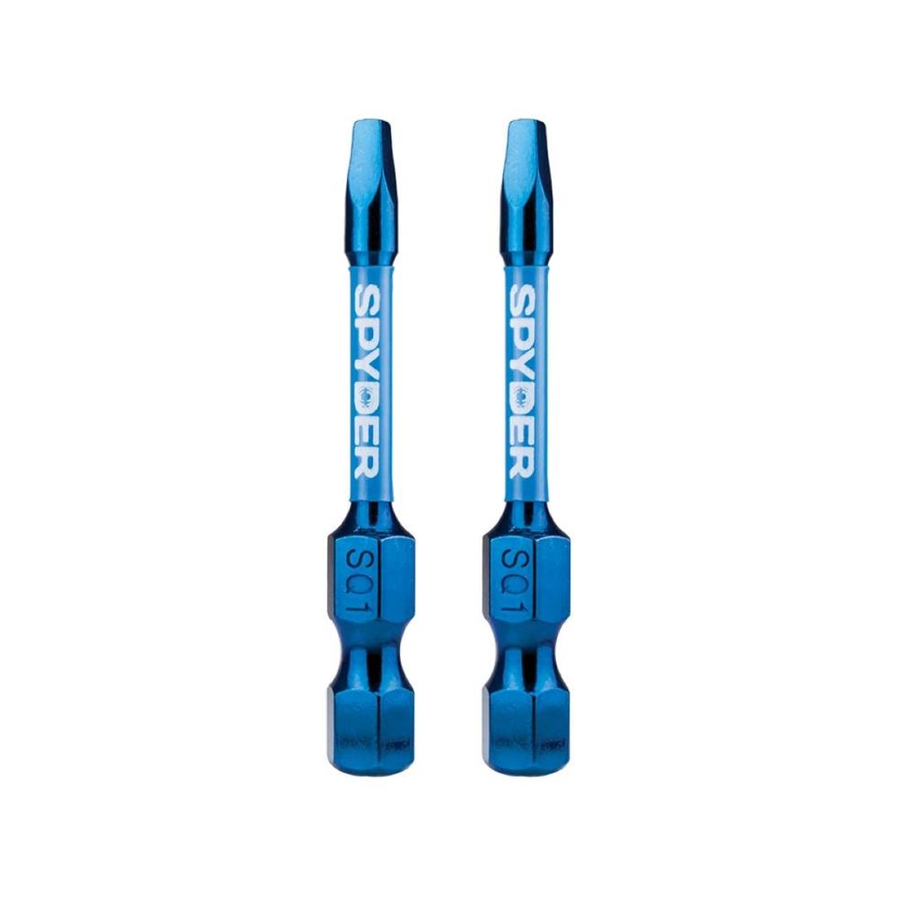 Spyder Mach-Blue SQ1 1/4-in x 2-in Square/Robertson Impact Driver Bit (2-Piece) | 19048