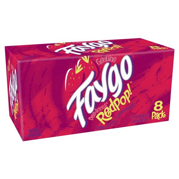 Faygo Pop Soft Drink (8 ct, 12 fl oz) (strawberry -red)