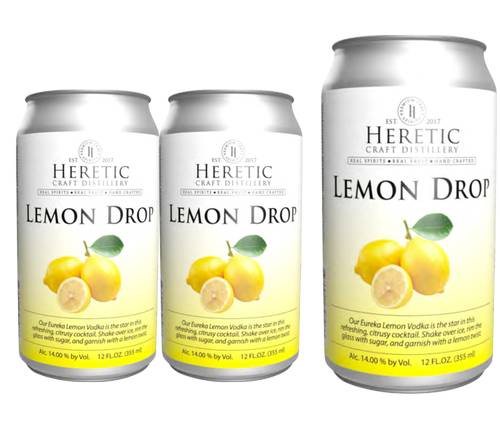 Heretic Lemon Drop Vodka Citrus Liquor (4 x 12 fl oz)