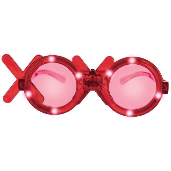 Party City Light-Up Xoxo Valentine's Day Glasses (red )