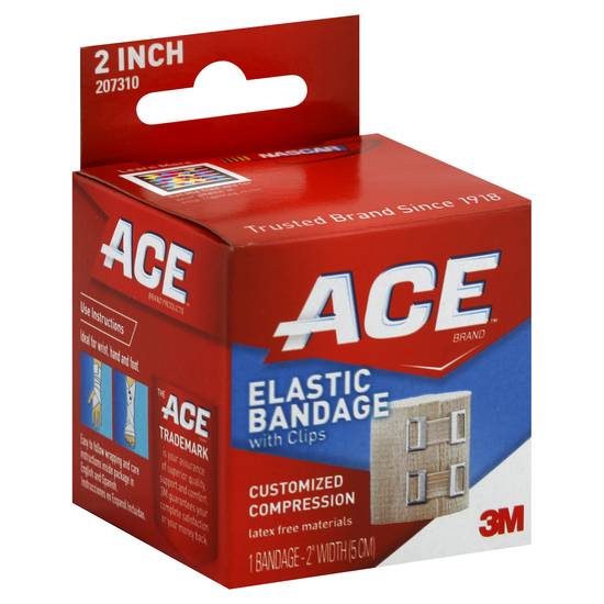Ace Customized Compression 2 Inch Elastic Bandage With Clips