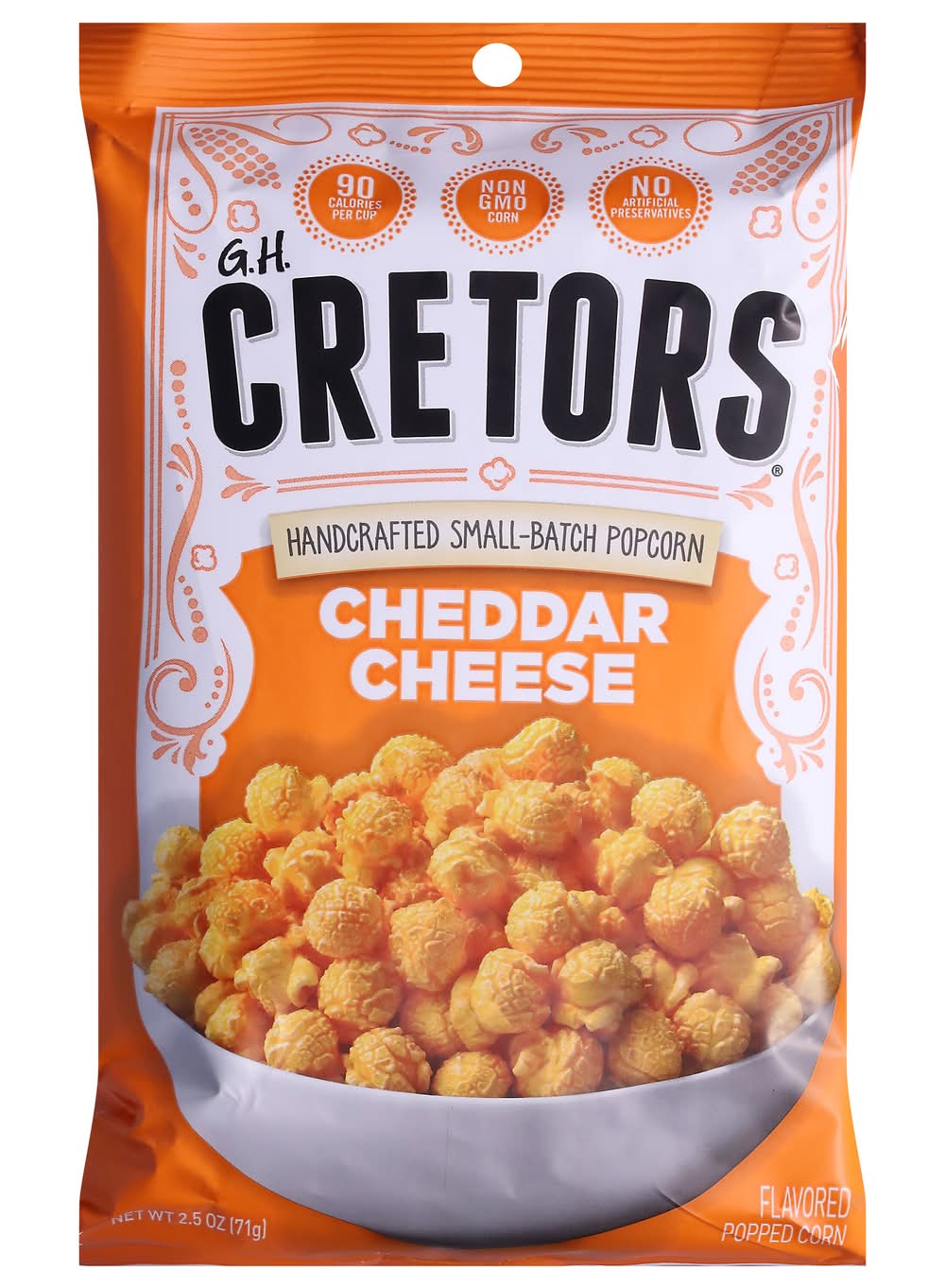 G.H. Cretors Handcrafted Small-Batch Popped Corn, Cheddar Cheese (2.5 oz)