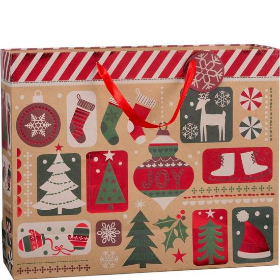 Large Festive Fun Christmas Kraft Gift Bag