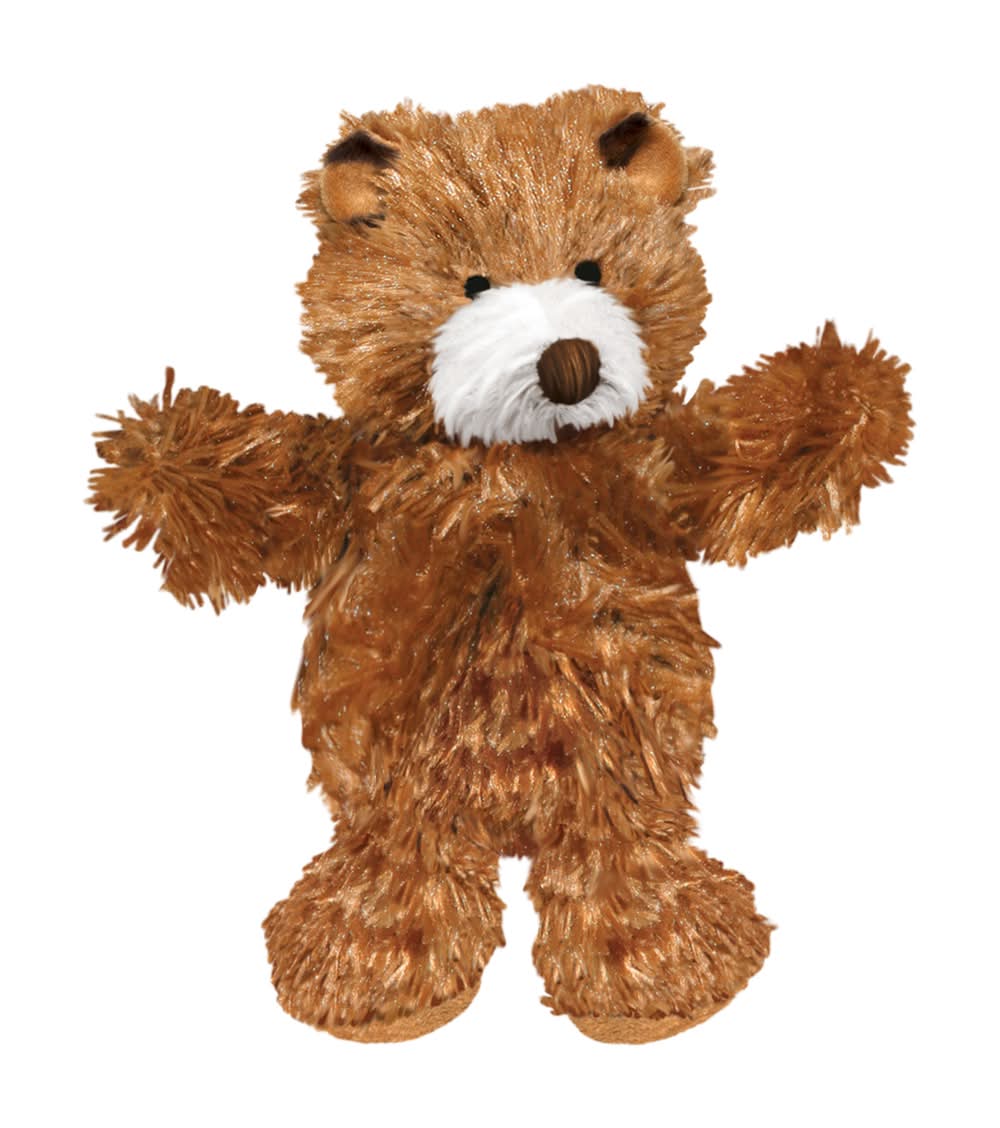 KONG Plush Teddy Bear Dog Toy, Brown