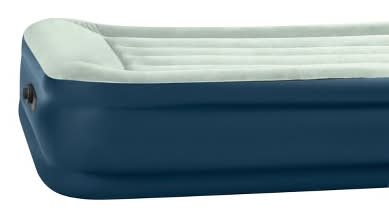 Intex Elevated Pillow Rest Twin Air Mattress With Internal Pump, 18 in, White-Blue