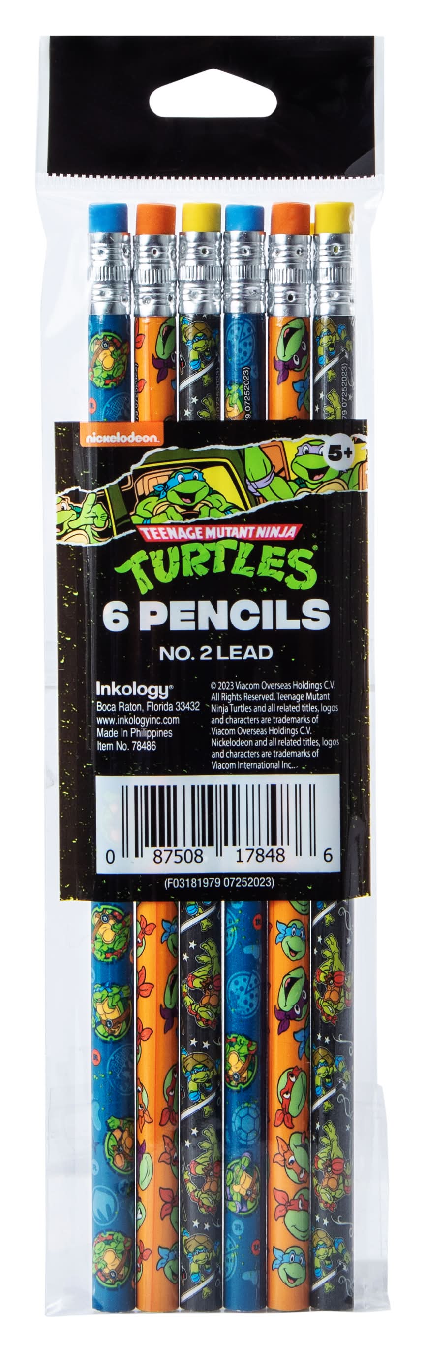 Branded Character No. 2 Lead Pencils 6-Count TMNT