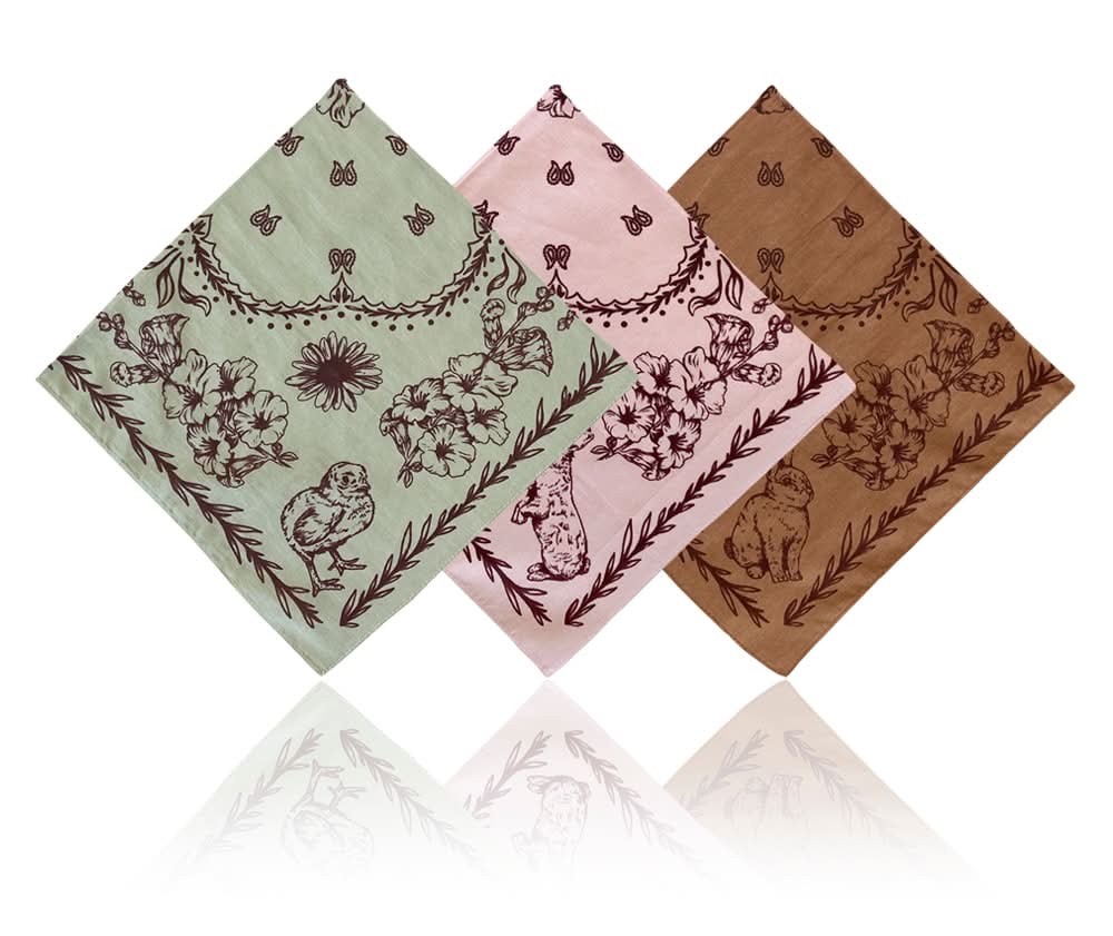 Infinity Brands Women's Brown, Pink and Olive Green Cotton Bandana