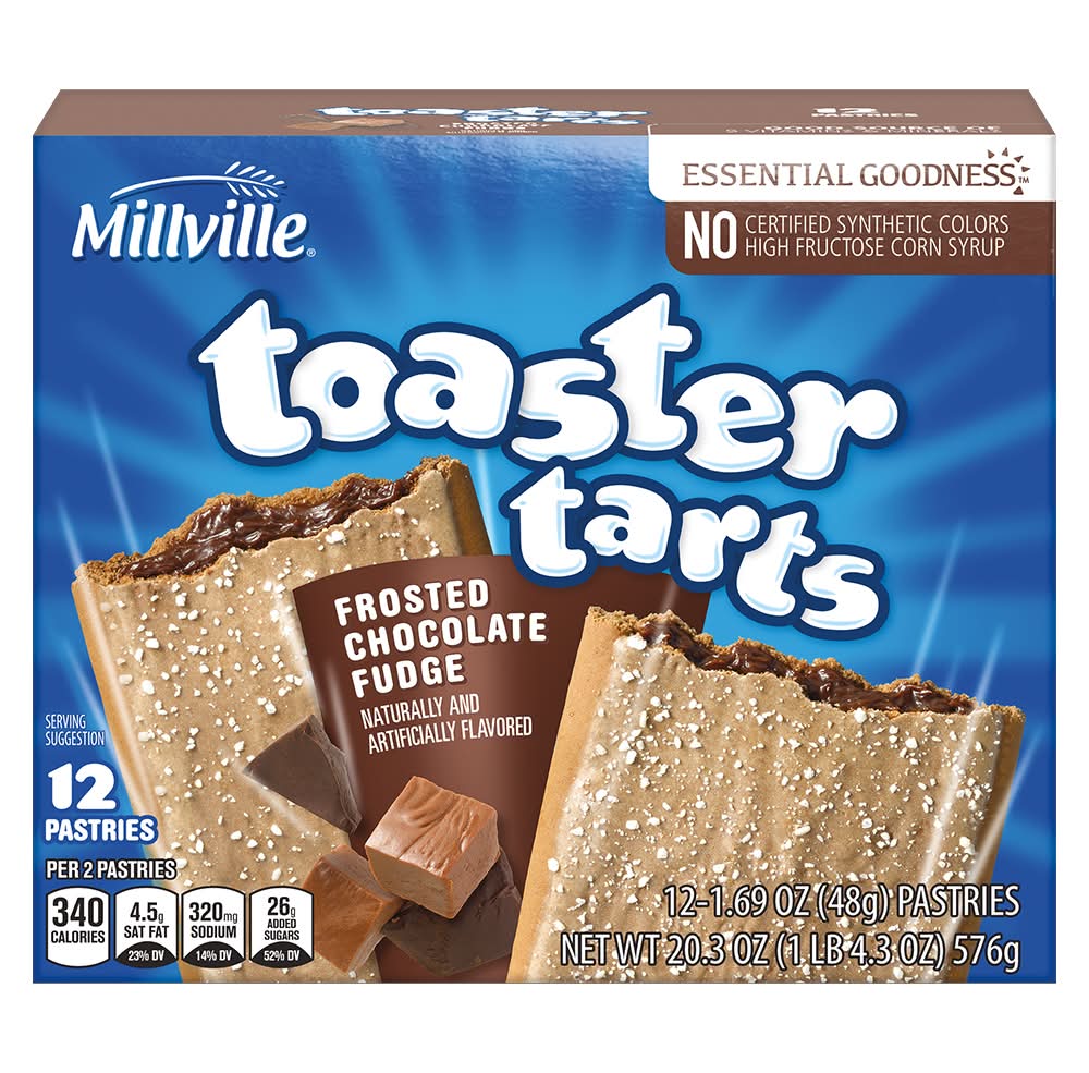 Millville Toaster Tarts, Frosted Chocolate Fudge (12 x 1.69 oz)