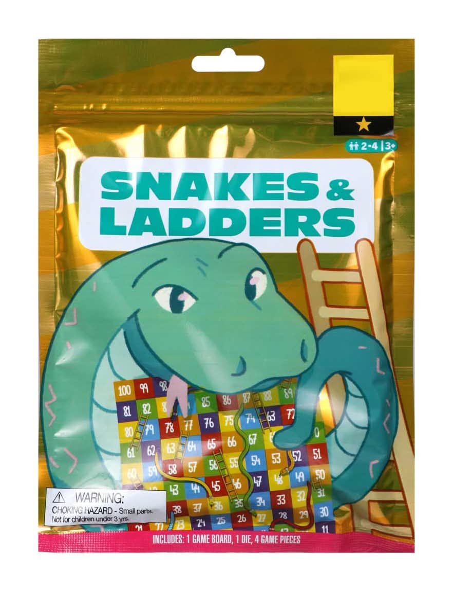 Snakes & Ladders Game Board, 3+ Years, Assorted (6 ct)