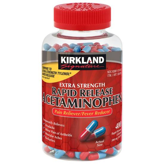 Kirkland Signature Acetaminophen 500 mg Rapid Release Gelcaps (400 ct)
