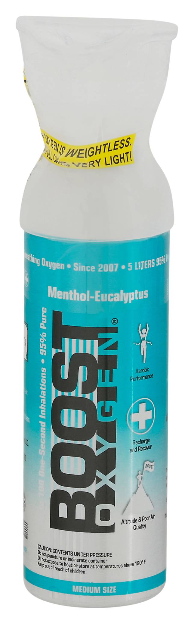 BOOST OXYGEN Medium Size 95% Pure Aviators Menthol Eucalyptus Breathing (5 L)