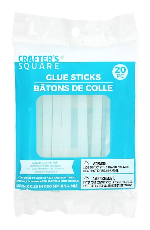 Crafters Square Mini Hot Glue Sticks, 3.97x0.29 in, Clear (20 ct)