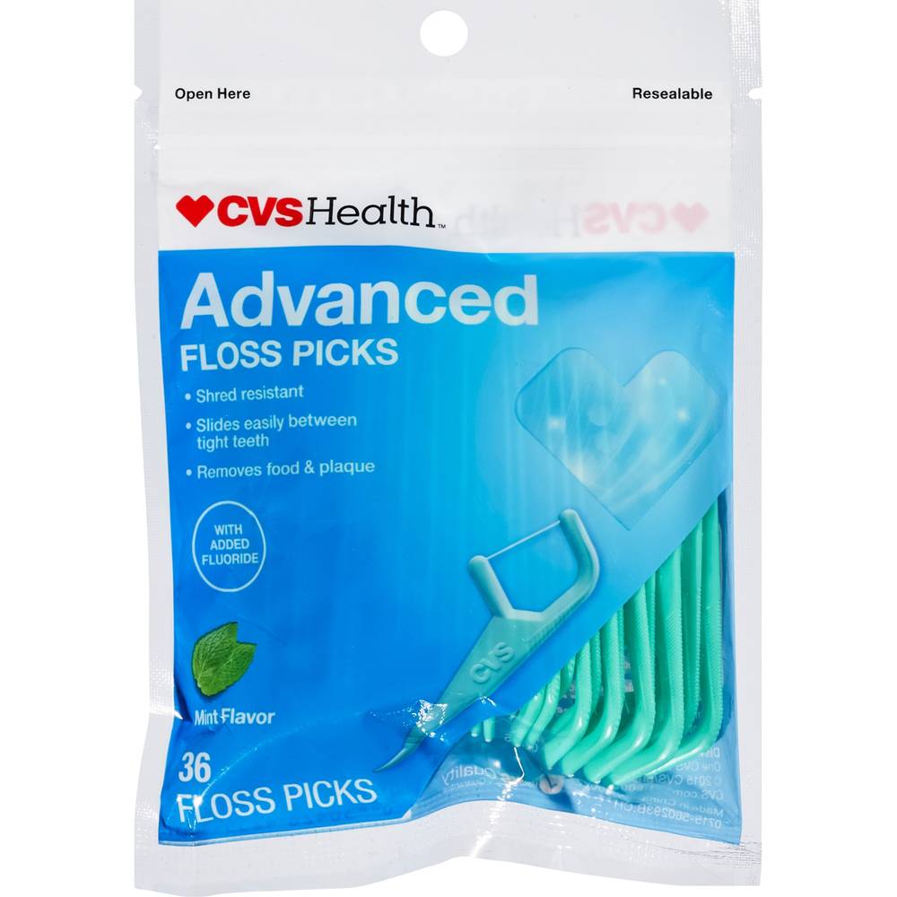 CVS Health Advanced Everyday Fine Flosser Mint, 36CT