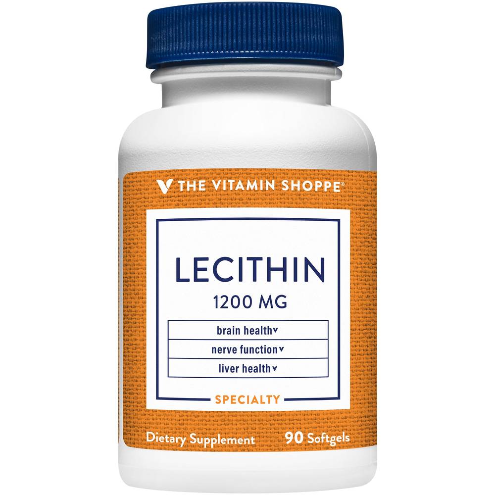 The Vitamin Shoppe Lecithin Supports Nerve Function Brain & Liver Health 1200 mg Tablets (90 ct)