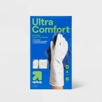 up&up Durable Ultra Comfort Latex Free Reusable Gloves, Medium