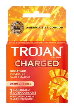 Trojan Charged Lubricated Condoms 3 Ct