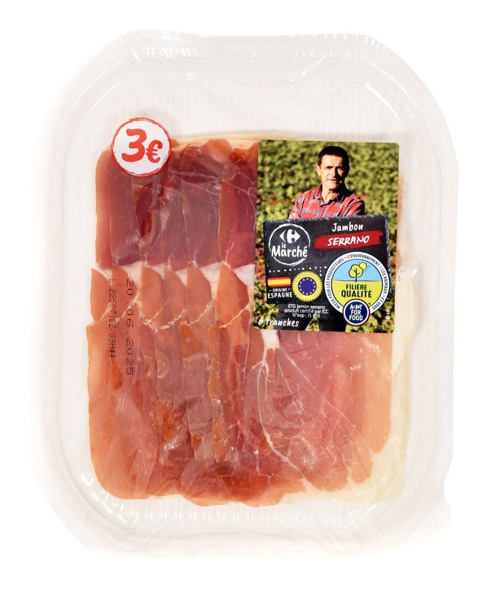Filière Qualité Carrefour - Jambon serrano 11 mois d'âge (90g)