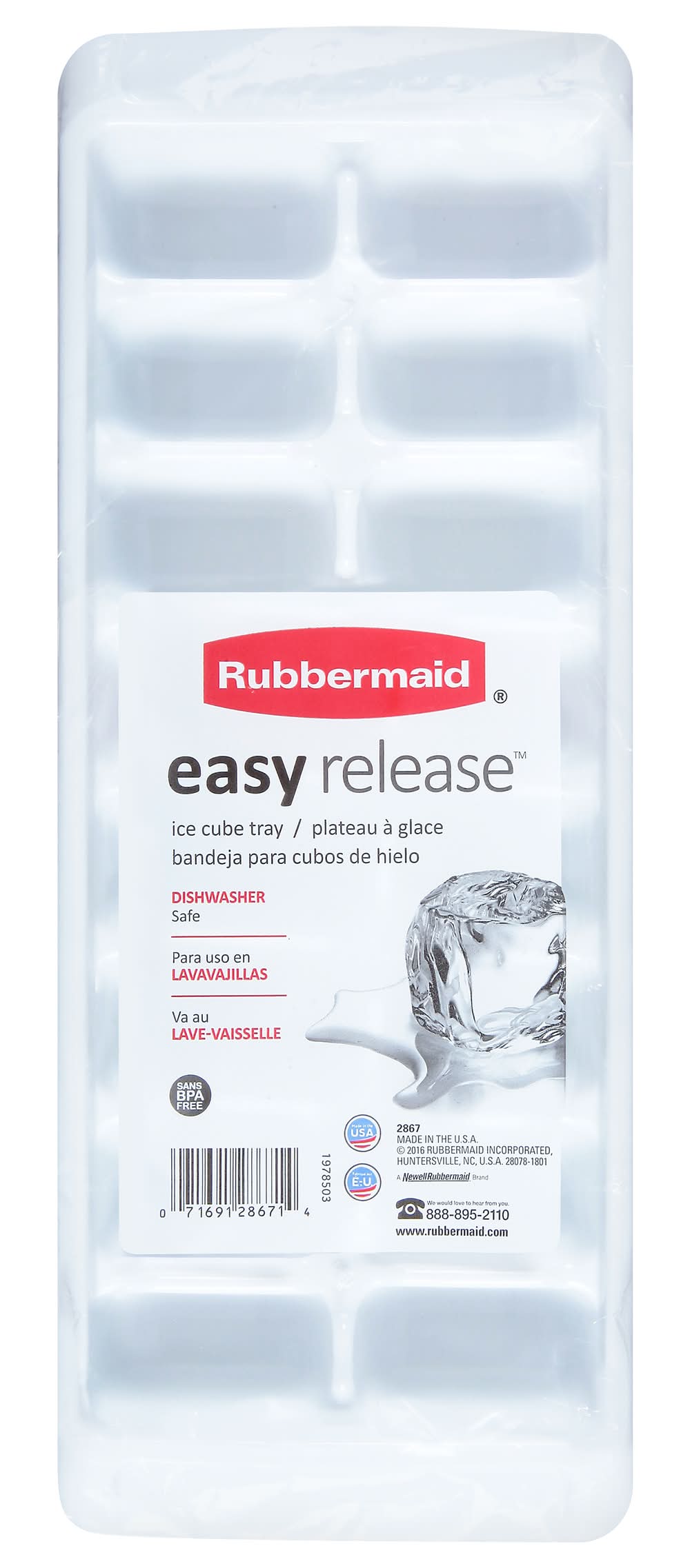 Rubbermaid White Plastic Ice Cube Tray (3.7 oz)