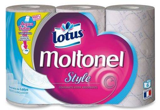 Moltonel Papier Toilette Blanc Aquatube x 6 - LOTUS