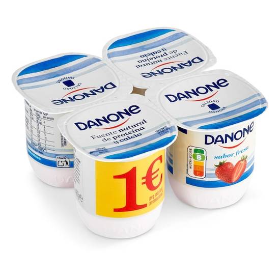 Yogur sabor fresa Danone pack 4 x 125 g