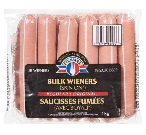Olymel Regular Skin on Wieners (1 kg, 18 ct)