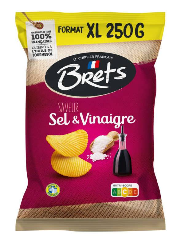 Brets Chips sel et vinaigre 250g