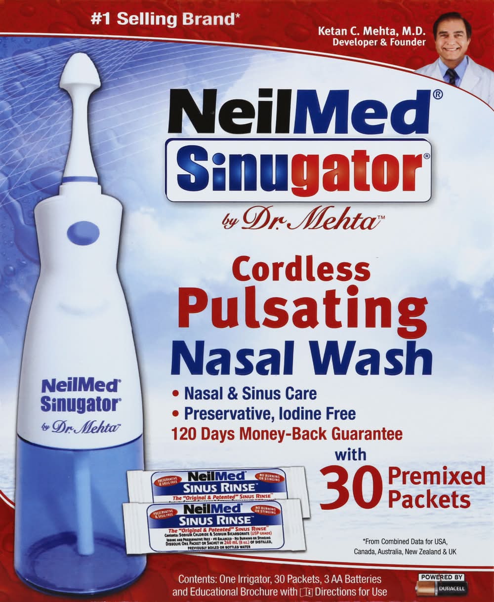 NeilMed Sinugator Cordless Pulsating Nasal Wash (1.24 lbs)
