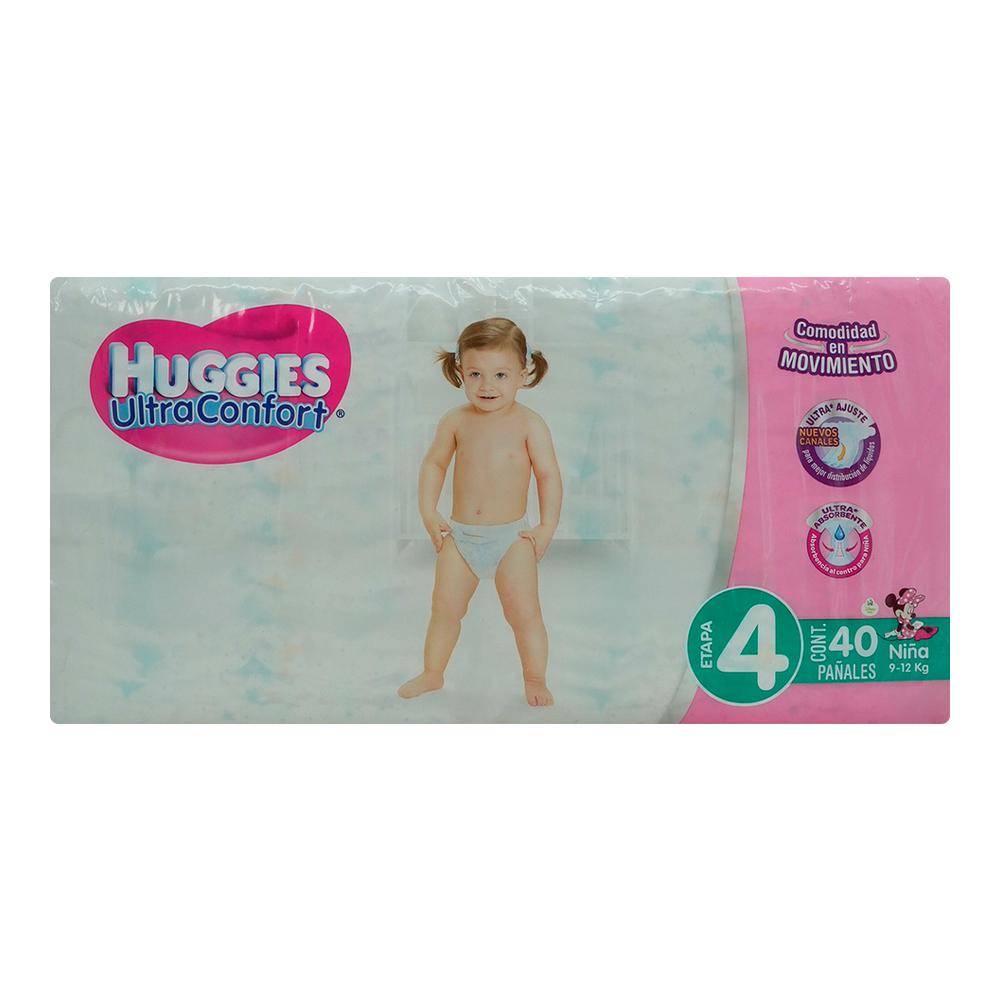 Huggies · Pañales ultraconfort, mujer, Etapa 4 (40 un)