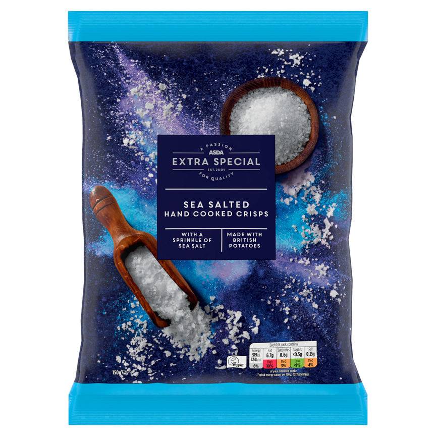 ASDA Extra Special Sea Salted Hand Cooked Crisps (150g)