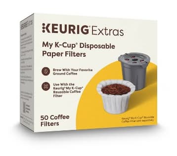 Keurig My K-Cup Disposable Paper Coffee Filters, White (50 ct)