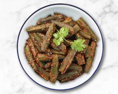 Crispy Bhindi Fry + Rice