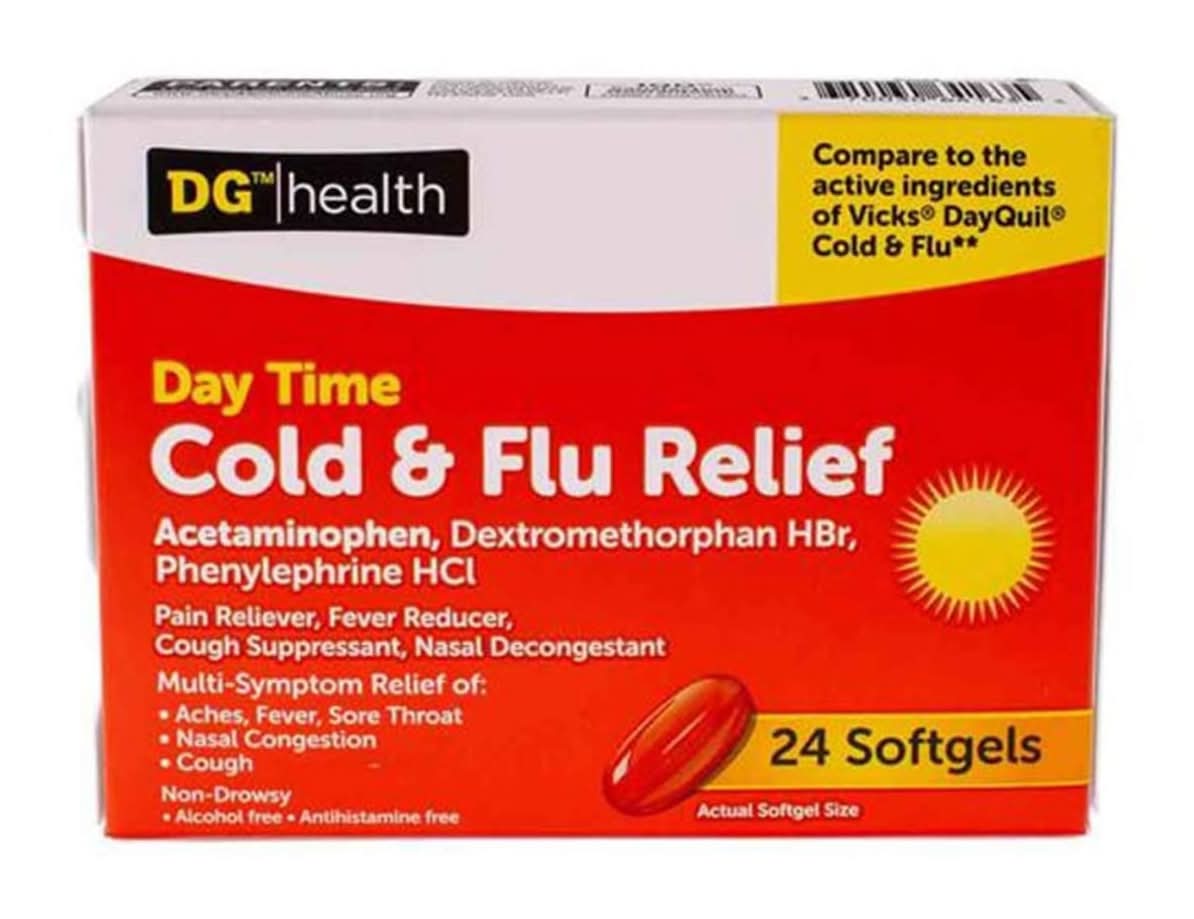DG Health Day Time Cold & Flu Relief Softgels (24 ct)