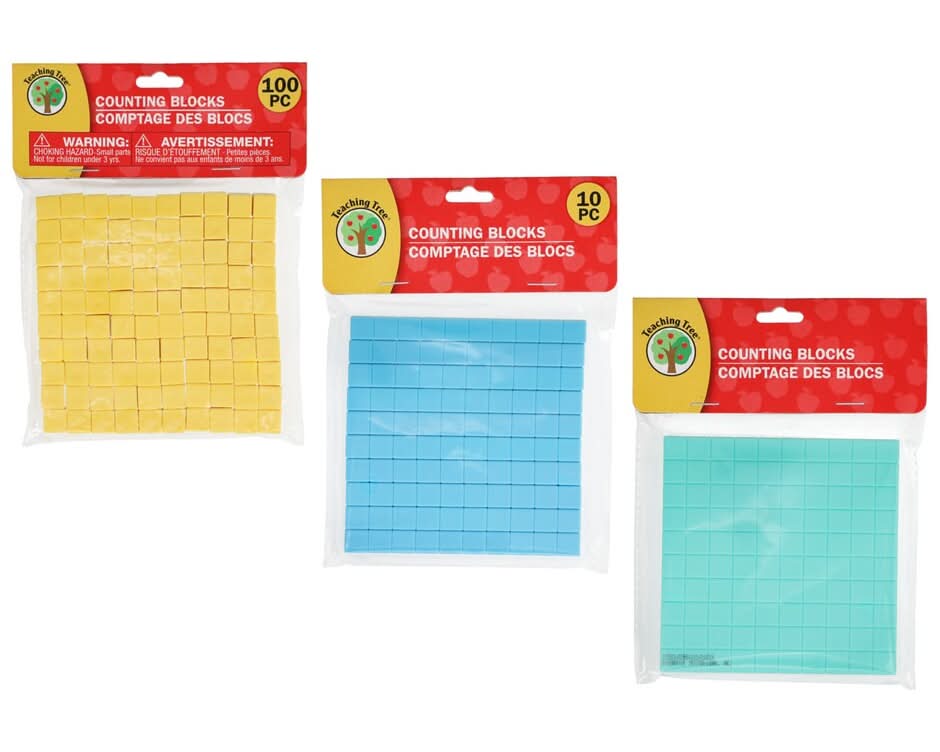 Teaching Tree Counting Blocks, 3.93x3.93 in, Assorted (3 x 100 ct)