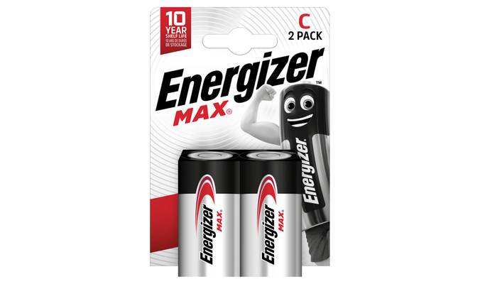 Energizer Max C Batteries, Alkaline, 2 Pack