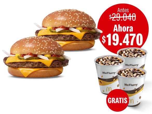 3 Cuartos de Libra con Queso + 3 McFlurry MyM