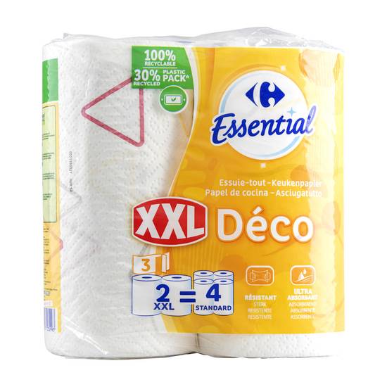 Carrefour Essential Keukenpapier XXL Deco 2 Stuks