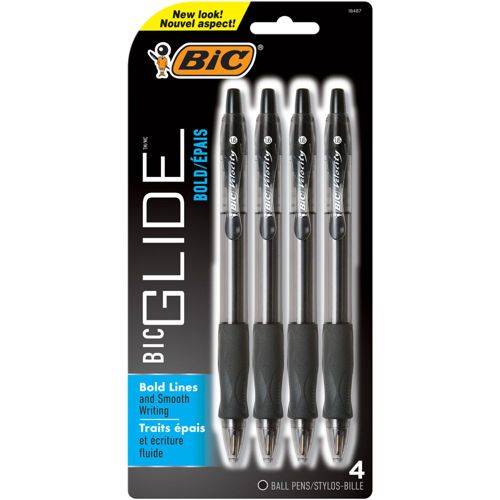 Bic Velocity Retractable Black Pens (4 pack)