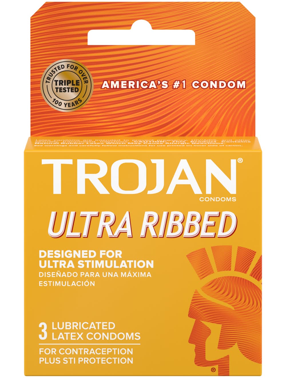 Trojan Stimulations Ultra Ribbed Lubricated Condom (3 ct)